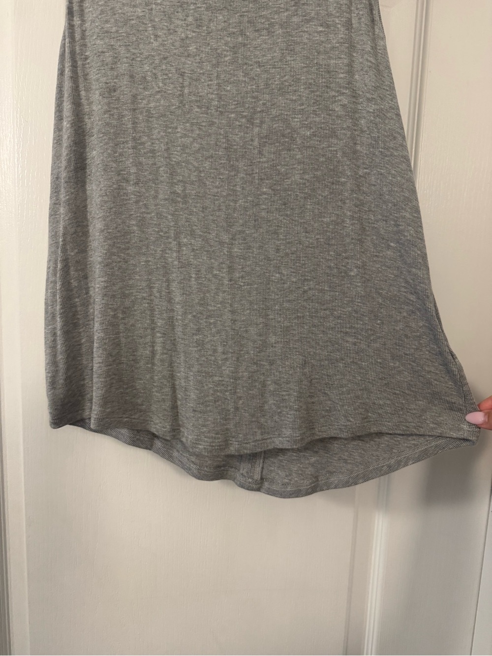 Athleta Grey Ribbed Tank Top - Picture 4 of 9